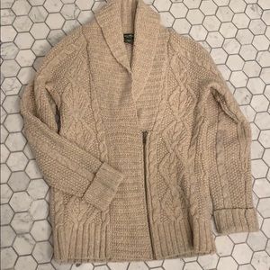 Oatmeal Eddie Bauer shawl collar wrap cardigan